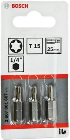 RUUVAUSK. TORX 15 3 KPL EH 25 MM 2607001607