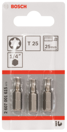 RUUVAUSK. TORX 25 3 KPL EH 25 MM 2607001615