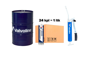 Valvoline Ultramax HVLP 32 hydrauliikkaöljy 208L + 24Kpl 400g Complex Red 2 rasvaa + Valvoline rasvaprässi