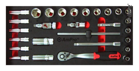 VA-TYÖKALUSARJA 3/8&quot; 28-OS. FOAM T45327