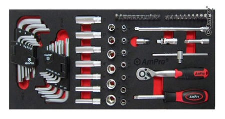 VA-TYÖKALUSARJA 1/4&quot; 67-OS. FOAM T45066