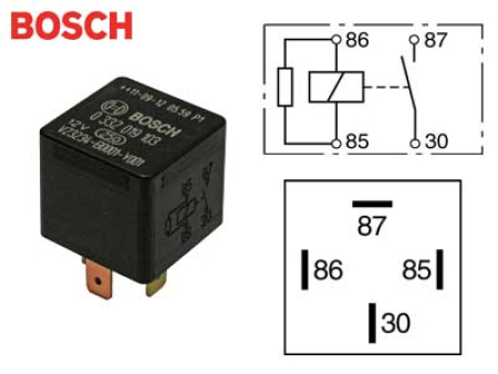 RELE 12V 30A 4-NAP., VASTUS, ILMAN PIDINTÄ 0332019103