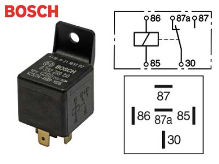 RELE 12V 20/30A, 87A 5-NAP, PITIMELLÄ 0332209150