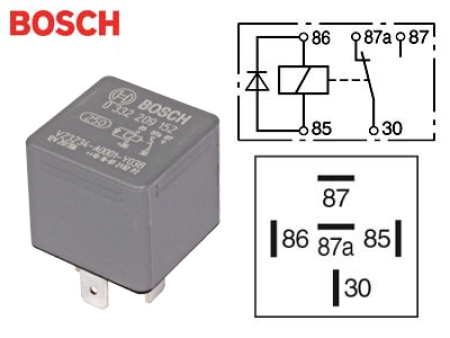 RELE 12V 20/30A  87A /87 DIODILLA 0332209152