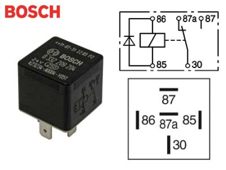 RELE 24V 10/20A 87A+DIODI ILMAN PIDINTÄ 0332209204