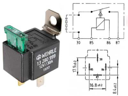RELE 12V 4N 30A SULAKE 1100-03129