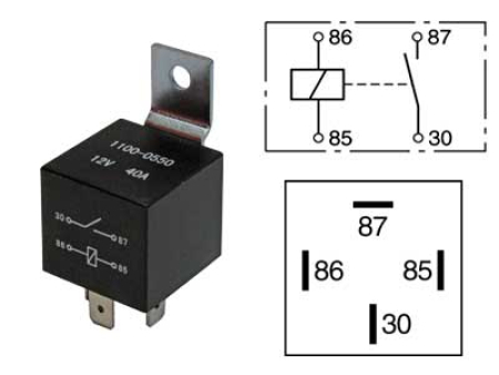 RELE 12V 40A 4-NAP. 1100-0550