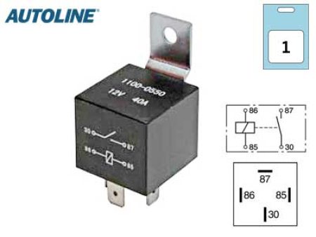 RELE 12V 40A 4-NAP. BLISTER 1569-20140