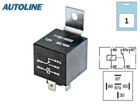 RELE 12V 30/40A 5-N. 87A BLISTER 1569-20141