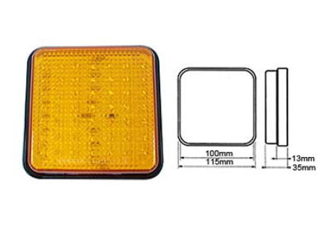LED TAKAVALO 10-30V KELT 100X100MM (VILKKU) 1610-22011