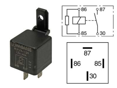 RELE 12V 40A 4-N.,  VASTUS, PITIMELLÄ 20200101N