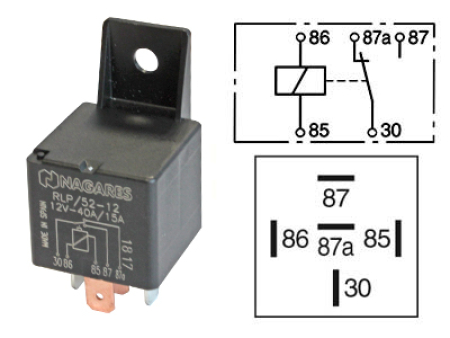 RELE 12V 15/40A 5-NAP. 20201100N