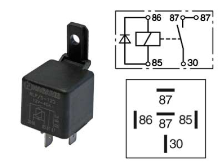 RELE 12V 40A 5-N. DIODI, 2X87 NAVAT 20207103N