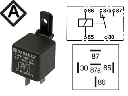 RELE MAHLE 12V 40/15A 5-NAP 20211100