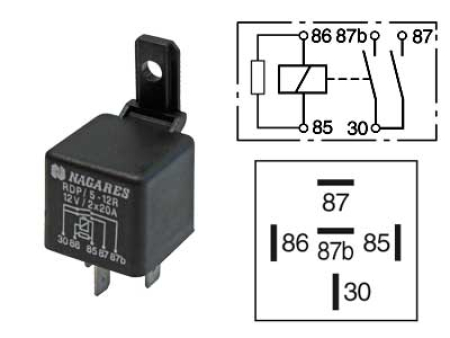 RELE 12V 2X20A 5-N. VAST. 21213101N