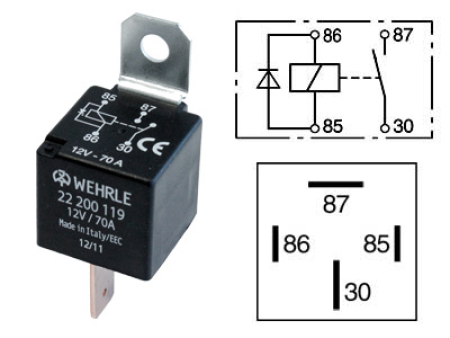 TEHORELE 12V 70A 4-NAP. DIODILLA 22200119