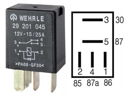 MIKRORELE WEHRLE  12V 15/ 25A DIODILLA 29201045