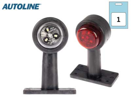 AUTOLINE LED ÄÄRIVALO PUN/VAL. KUMIVARSI 12-24V 1606-40106