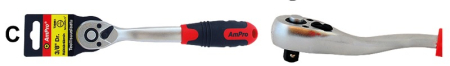 AMPRO RÄIKKÄVÄÄNNIN 1/2&quot; 72-HAMP. TAIVUTETTU T29862